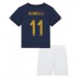 Cheap France Ousmane Dembele #11 Home Football Kit Children World Cup 2022 Short Sleeve (+ pants)